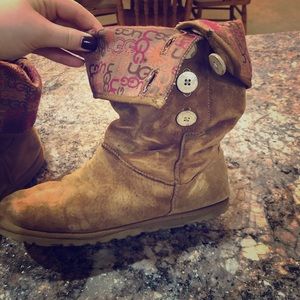 Ugg button boots mid calf